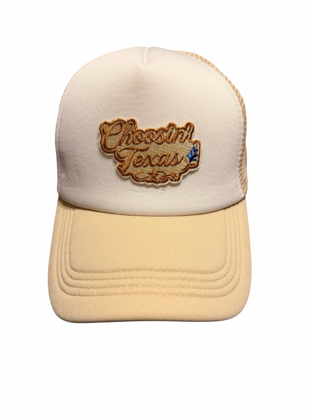 Cream & Beige 'Choosin Texas' Mesh Trucker Hat